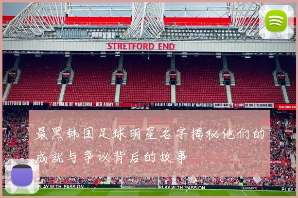 最黑韩国足球明星名字揭秘他们的成就与争议背后的故事