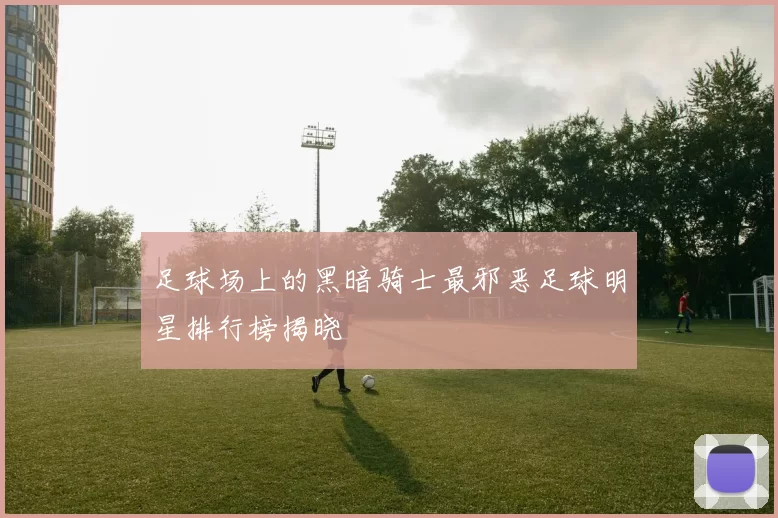 足球场上的黑暗骑士最邪恶足球明星排行榜揭晓